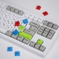 Colorful Blocks 104+89 PBT Dye-subbed Keycap Set Cherry Profile Compatible with ANSI Mechanical Keyboard